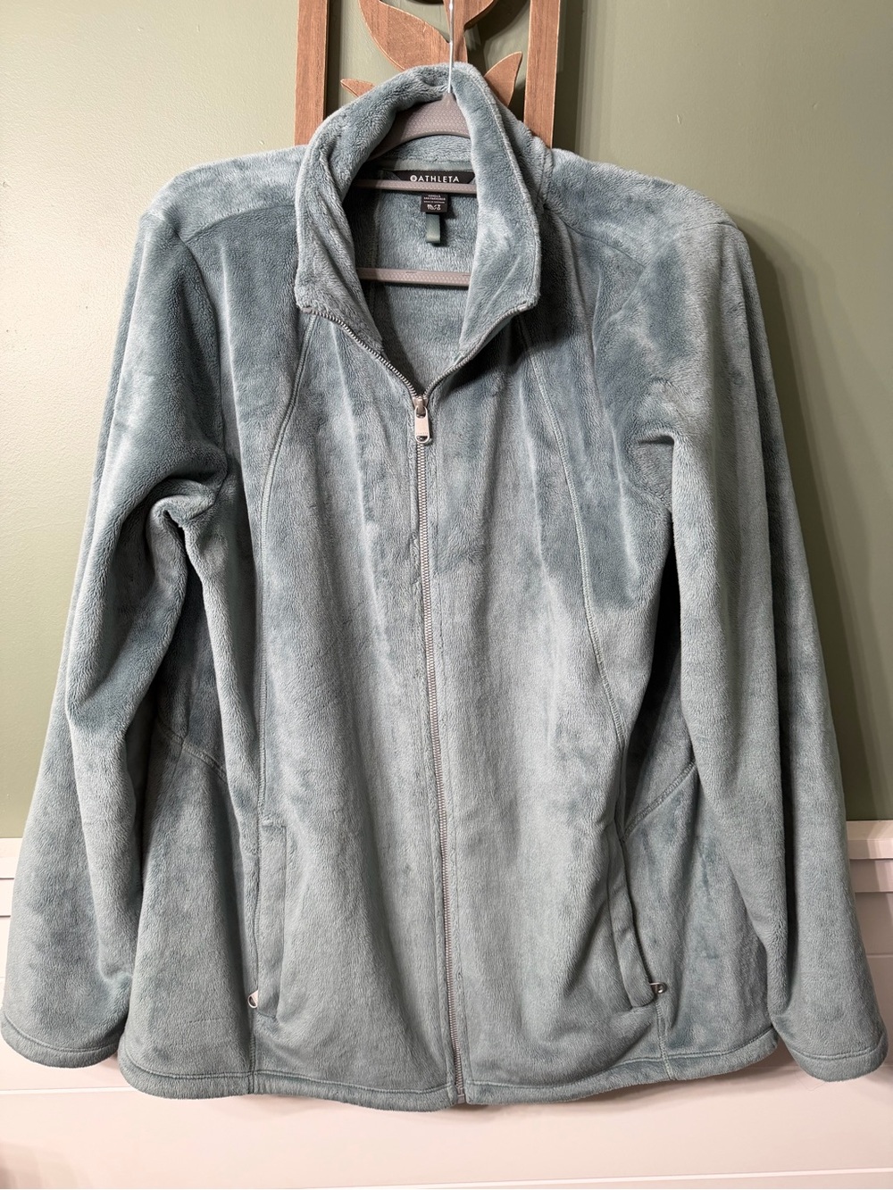 Athleta Women's Light Blue Fleece Jacket - Full Zip
